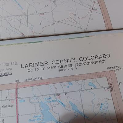 Vintage 1977 Larimer County, Colorado topographical maps series 1 -4