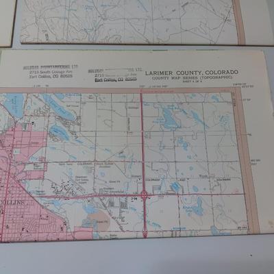 Vintage 1977 Larimer County, Colorado topographical maps series 1 -4