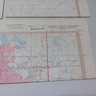 Vintage 1977 Larimer County, Colorado topographical maps series 1 -4
