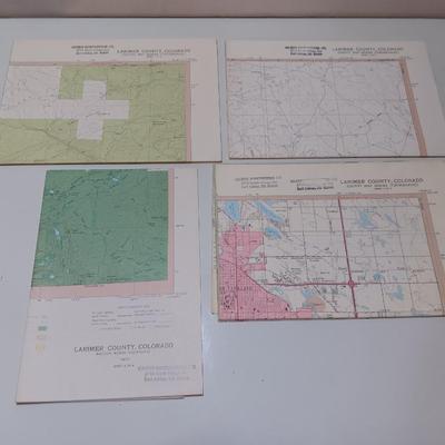 Vintage 1977 Larimer County, Colorado topographical maps series 1 -4
