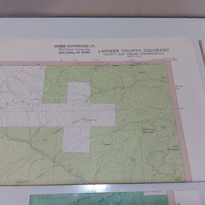 Vintage 1977 Larimer County, Colorado topographical maps series 1 -4