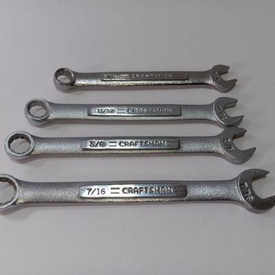 Four Craftsman wrenches - 9/16 - 11/32 - 3/8 - 7/16