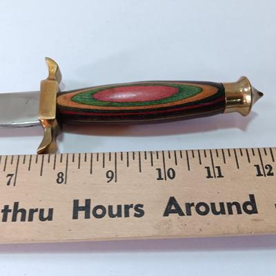 Pakistan Renaissance Dagger Knife with sheath - colorful wood handle
