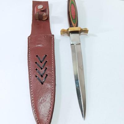 Pakistan Renaissance Dagger Knife with sheath - colorful wood handle