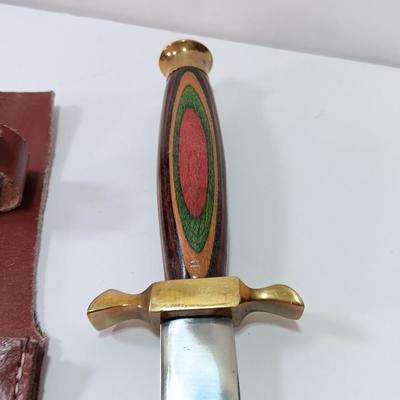 Pakistan Renaissance Dagger Knife with sheath - colorful wood handle