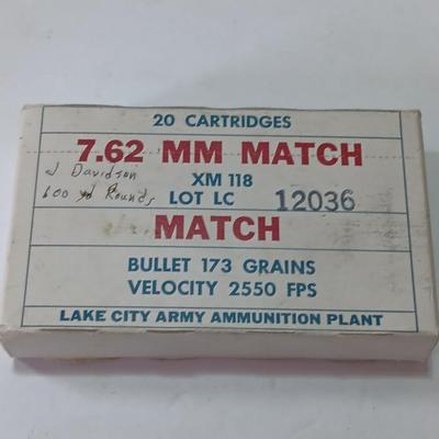 Awesome Vintage MATCH box with 7.62 MM cartridges Ammunition