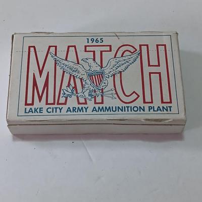 Awesome Vintage MATCH box with 7.62 MM cartridges Ammunition