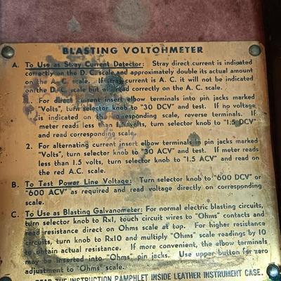 Vintage Dupont blasting Voltohmeter