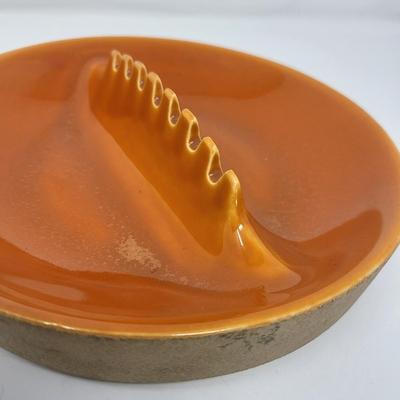 MCM Ashtrays Amber Glass, Hyalyn Ceramic