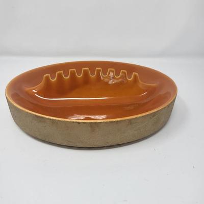 MCM Ashtrays Amber Glass, Hyalyn Ceramic