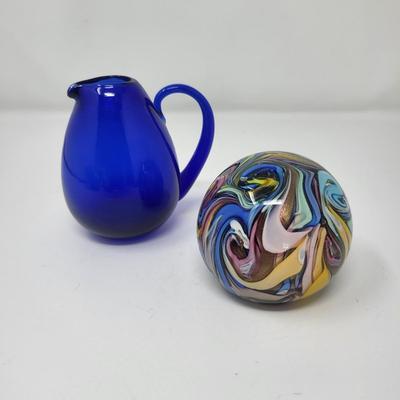 Decorative Blues Cobalt Mini Pitcher, Swirl Orb & More