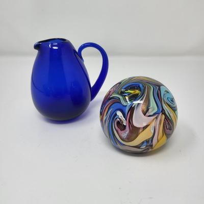 Decorative Blues Cobalt Mini Pitcher, Swirl Orb & More