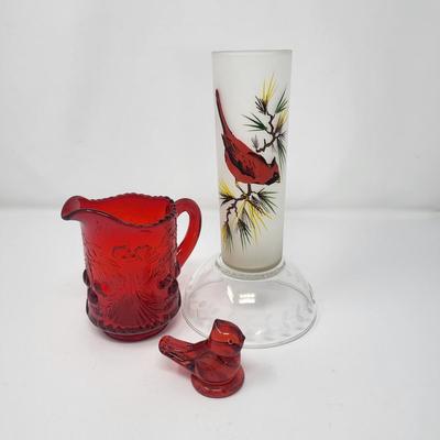 Decorative Glass Birds in Red + More