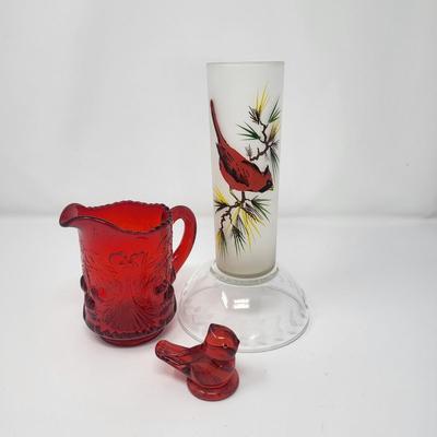 Decorative Glass Birds in Red + More