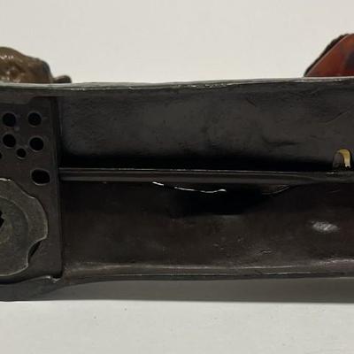 Antique J. & E. Stevens Cast Iron "Indian Shooting Bear" Mechanical Bank in VG Preowned Condition & in Good Working...
