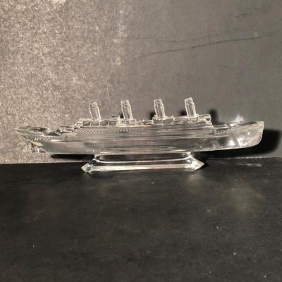 LOT 9K: Vintage Waterford Crystal Steam Ship / Titanic
