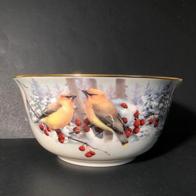 LOT 13K: Lenox Winter Greetings Collection & More - Scenic Large Bowl by Catherine McClung, 1995 Plate by McClung, Serenade Bowl, Every...