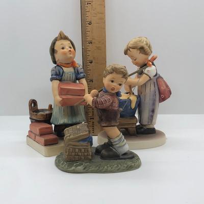 LOT 19K: Vintage Goebel Hummel Figurines - The Builder, Baking Day & Fishing for Trouble