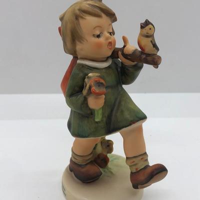 LOT 22K: Vintage Goebel MI Hummel Figurines - Little Cellist, Weary Wanderer, Merry Wanderer & Gay Adventure