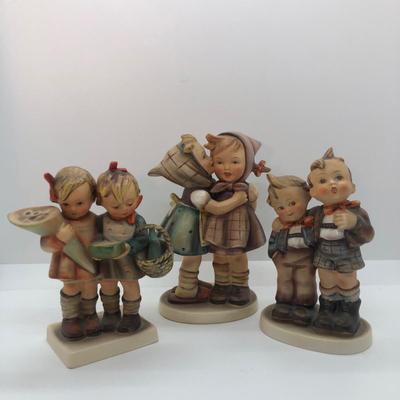 LOT 24K: Vintage Goebel MI Hummel Figurines - Telling Her Secret, Max and Moritz & Going to Grandma's