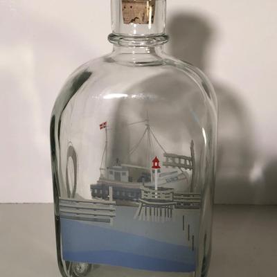 LOT 43G: Vintage Tuscany Etched Ship Decanter w/ 6 Matching Glasses & More