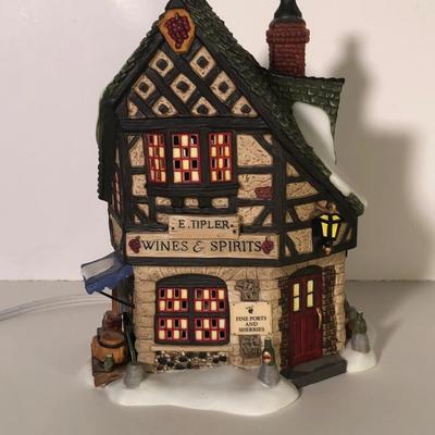 LOT 45G: Department 56 Dickens' Village - 2004 E. Tipler, Agent for Wines & Spirits #56.58725, 1999 Leed's Oyster House #56.58446, 2001...