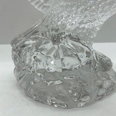 LOT 64D: Waterford Crystal Eagle Sculpture w/ Lit Mirrored Display Stand
