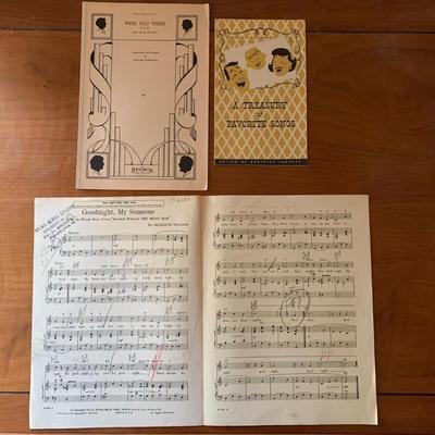 LOT 95 L: Kohler & Campbell Waldorf Piano & Bench W/ Antique & Vintage Song Books & Sheet Music Collection
