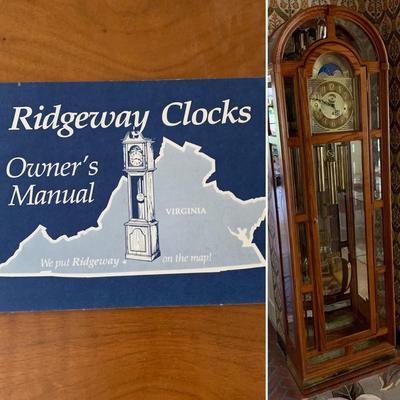 LOT 96 L: Ridgeway Grandfather Clock W/ Shelves