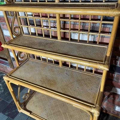 LOT 132P: Vintage Rattan Shelves