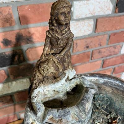 LOT 134P: Vintage Signed Fountain w/ Garden Statues