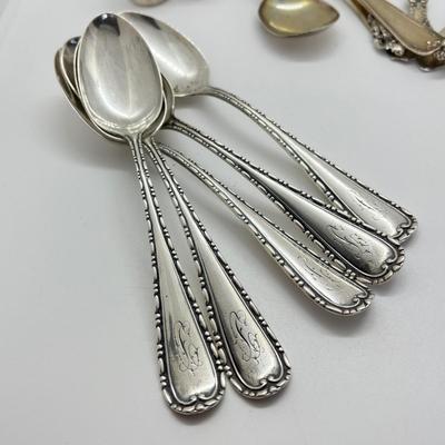 LOT 168G: Sterling Silver Pieces - Silverware and Salt and Pepper Shakers - 325 grams total