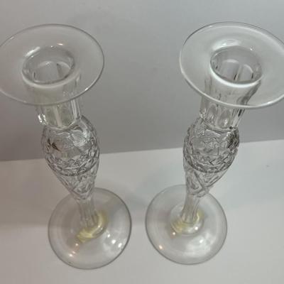 Antique Pair of Rare Pairpoint Hand Blown Crystal 12