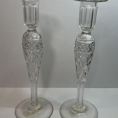 Antique Pair of Rare Pairpoint Hand Blown Crystal 12