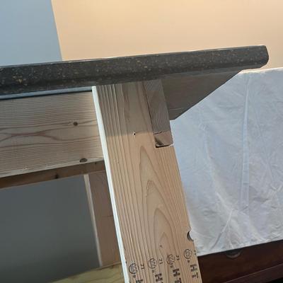 Pine Work Bench W/ Granite Top (LR-RG)