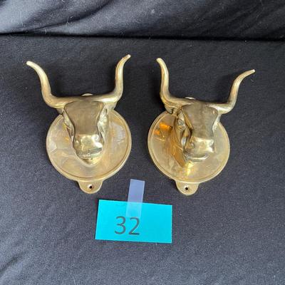 Brass Bull Coat racks
