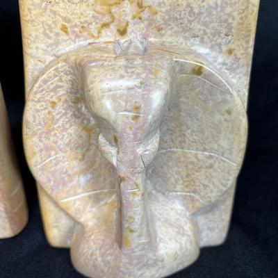 Alabaster Elephant Book ends