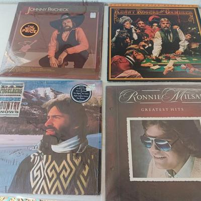 Records johnny PayCheck - Kenny Rogers - Dan Fogelberg - Ronnie Milsap LP Albums