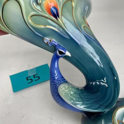 Franz Pottery Peacock Vase