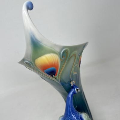 Franz Pottery Peacock Vase
