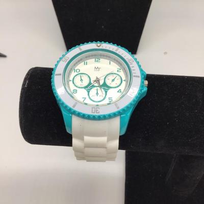 MJ turquoise wristwatch