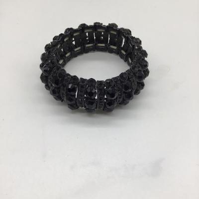 Faux gem black bracelet