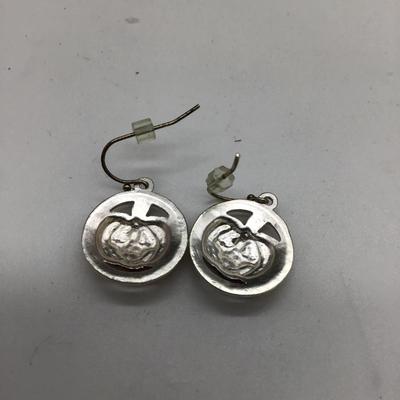 Halloween jack o lantern earrings