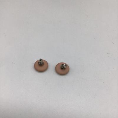 Tan colored round earrings