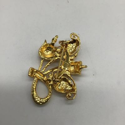 Gold texture rose pin