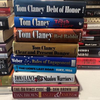 Large Assortment of Hardback Novels - Patterson, Ludlum, Clancy & More (LR-RG)