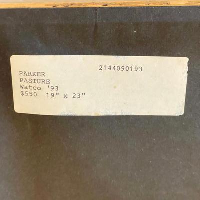 "Pasture" Signed by David Parker, Matted and Framed (S-SS)