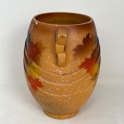 English Fall motif art pottery vase.