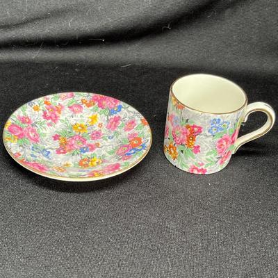 Chintz demitasse cup & saucer
