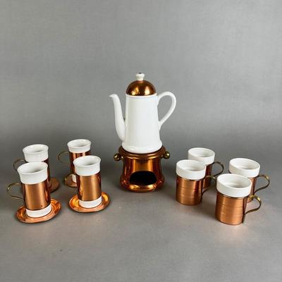 693 Copper & Ceramic Tea Set
